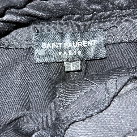 St Laurent Slit knees black unisex jogger pants Sz Large, fits small - Picture 3 of 14
